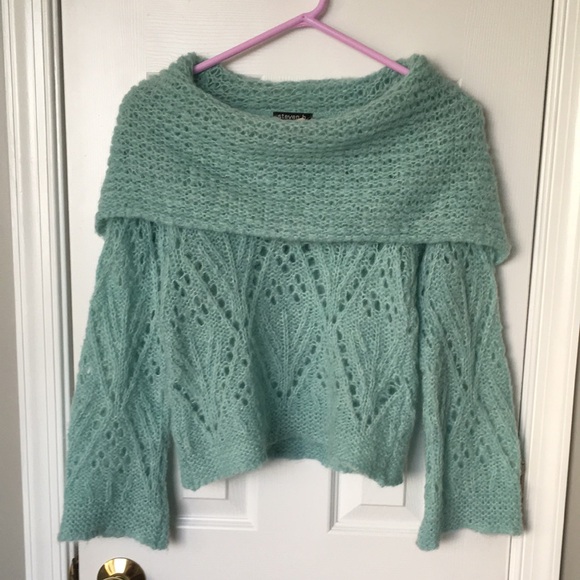 Seafoam Wool Blend Knitted Sweater - Picture 1 of 12